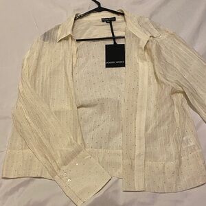 Modern Works Women's Cream Long Sleeve Top